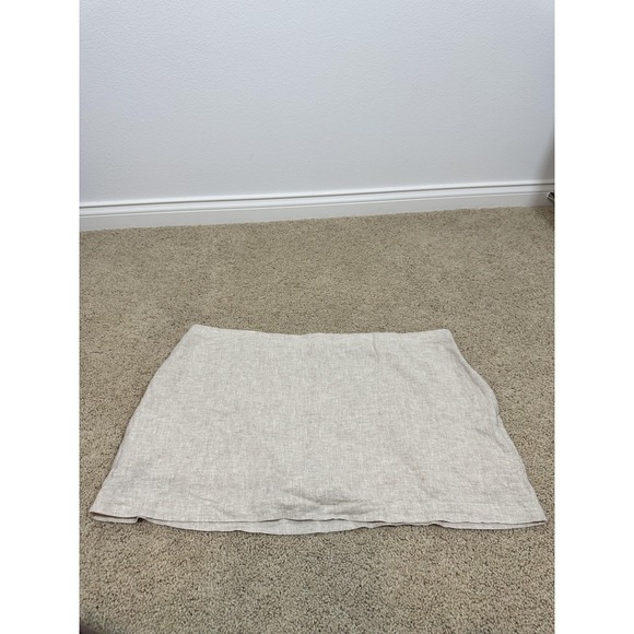 Abercrombie & Fitch Skort Womens XXL Beige Linen Scarlett Mini Ultra High Rise - Picture 1 of 8